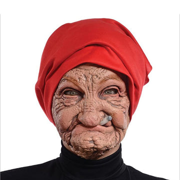 Smoking Old Grandmother Realistic Mask