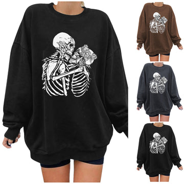 Skeleton Kiss Halloween Pullover