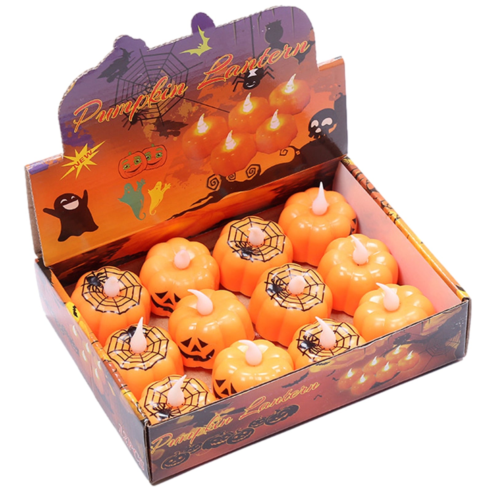 12 Pieces Halloween Pumpkin Tea Lights