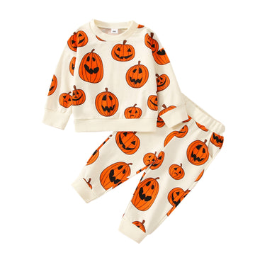 Toddler Halloween Pumpkin Printed Sweatshirt