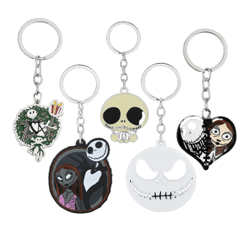 Halloween Jack and Sally Skellington Keychain