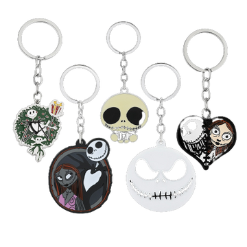 Halloween Jack and Sally Skellington Keychain