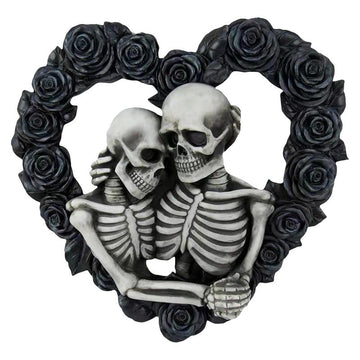 Skull Embracing Couple Wreath