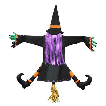 Crashing Witch Into Tree Halloween Decoration