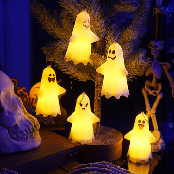 Five or Ten Piece Halloween Ghost Lamp Decorative Ornaments